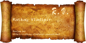 Ratkay Vladimir névjegykártya